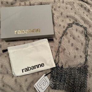 Paco Rabanne Silver Nano 1969 chainmail shoulder bag NWT